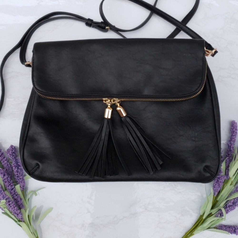 Sole society foldover crossbody vegan leather bag